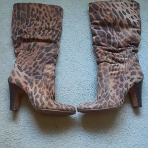 Suede Boots Leopard